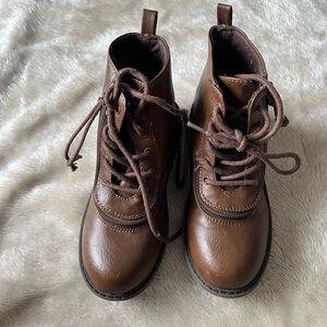 Kids Billy faux Brown Lace-Up Ankle Boots